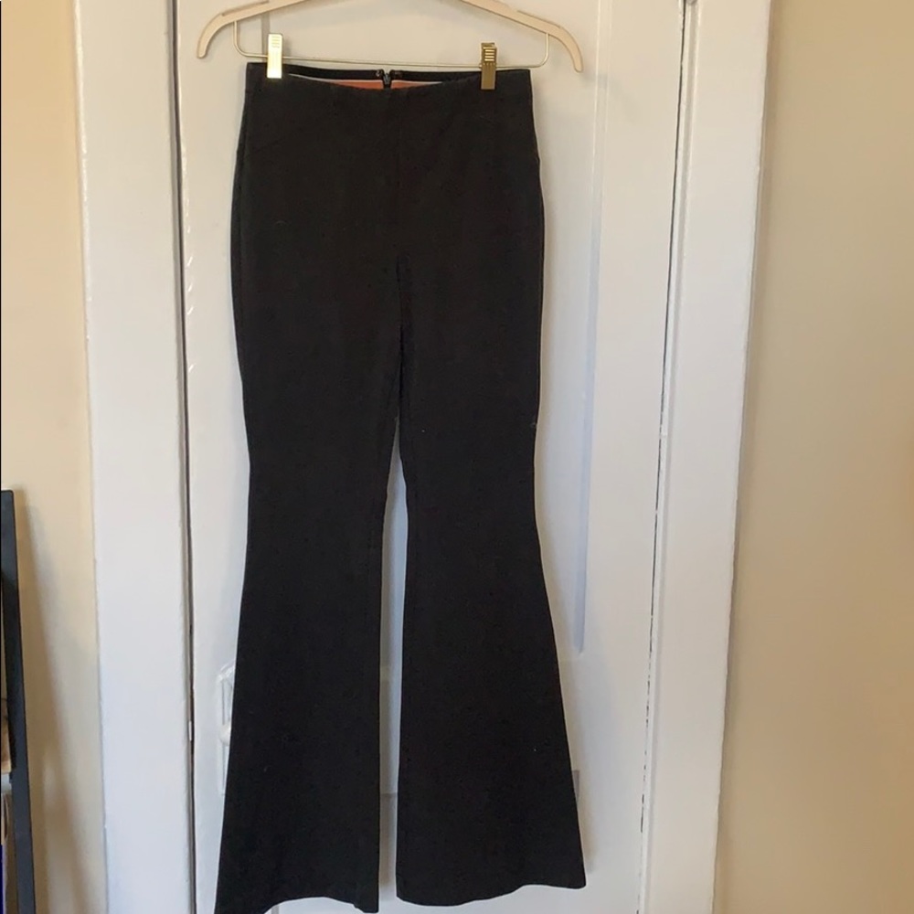 High waisted flare black work pants